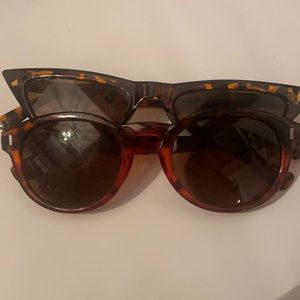 $4 Sunglasses set brown black lenses